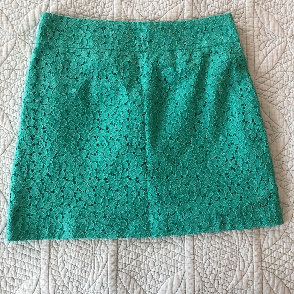 LOFT teal eyelet mini skirt